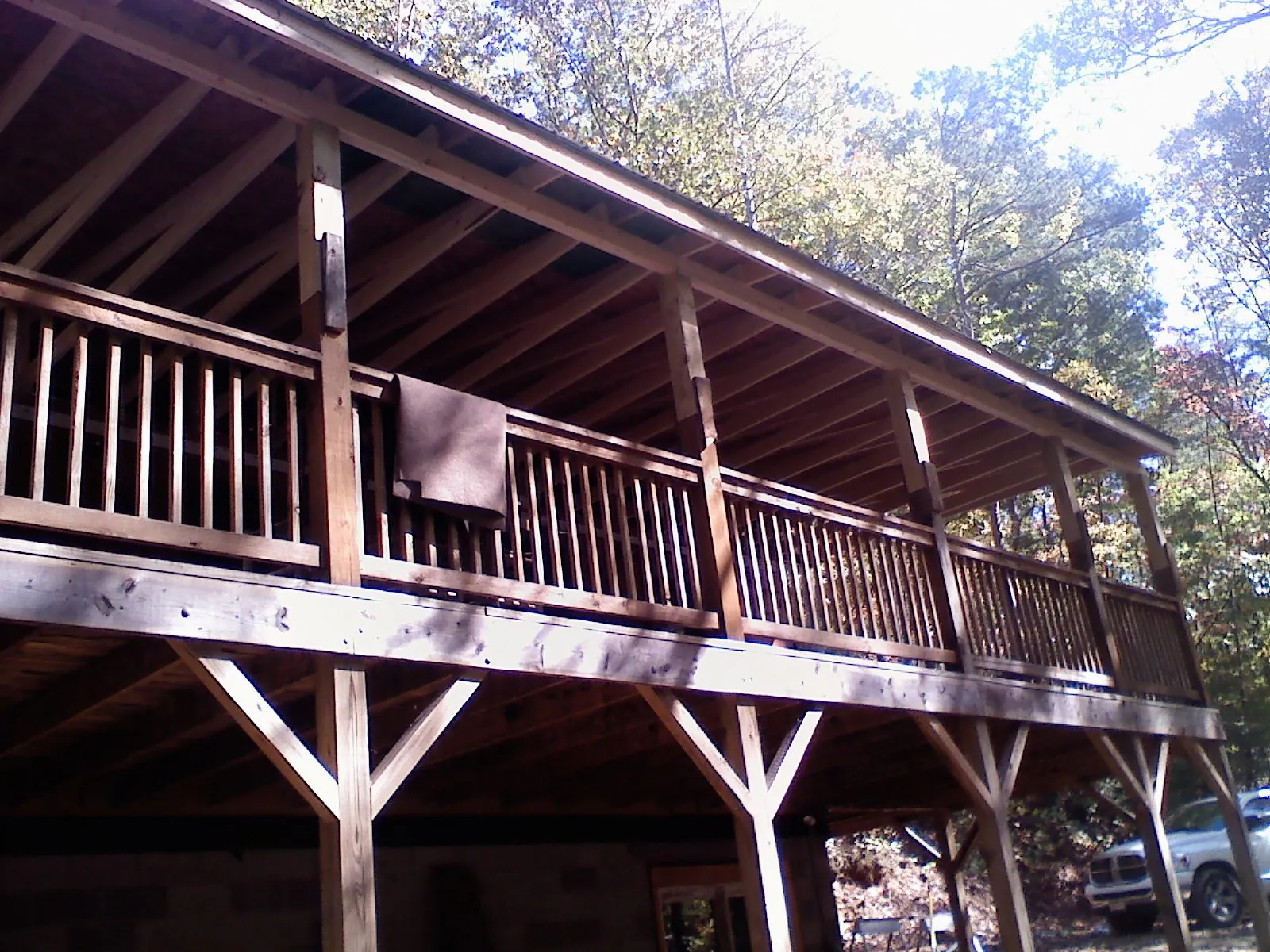 Timber framing under a new elevated porch and deck — Roof Leak Repair in Edna by Roofing Brothers